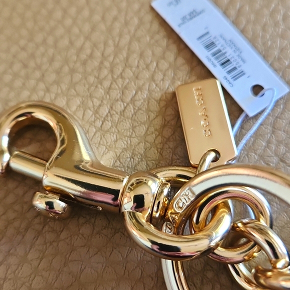 NWT Coach Pink Leather Floral Mirror Bag Charm or Key Ring 🩷🔑 - Picture 6 of 12